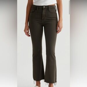 AG Farrah Boot Crop High -Rise BOOTCUT jeans raw hem faded black 24